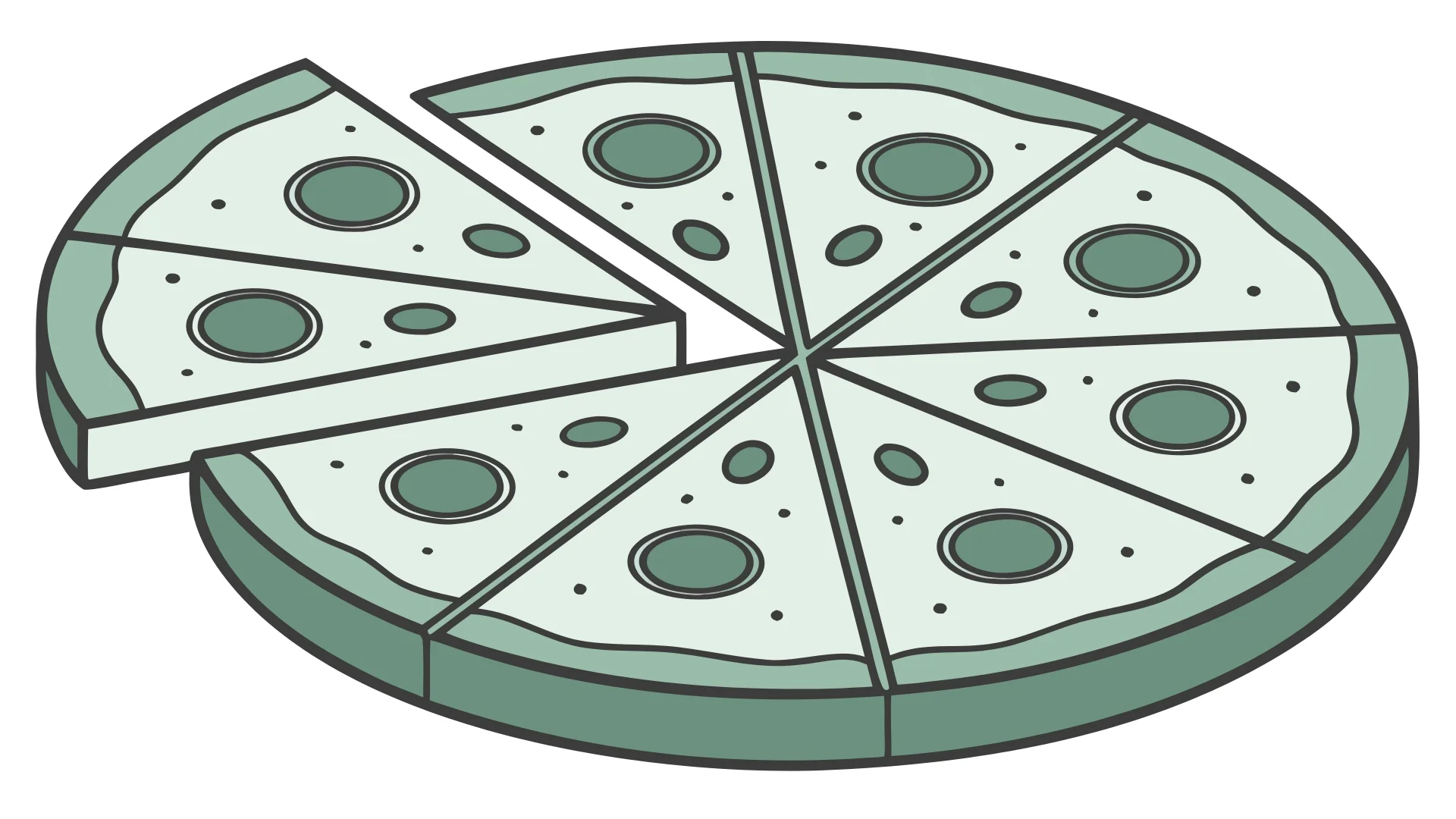 Иллюстрация дробей и частей круга